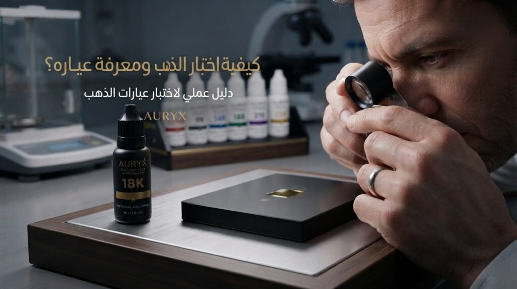 كيفية اختبار الذهب ومعرفة عياره؟ دليل عملي للصاغة وتجار الذهب اختبار الذهب باستخدام حجر الاختبار
